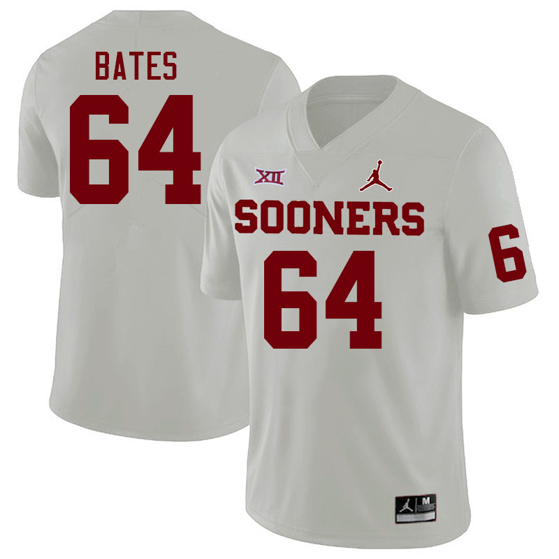 Oklahoma Sooners #64 Joshua Bates College Football Jerseys Stitched-White